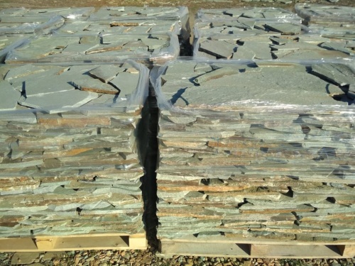 Плитняк златолит зелёный для цоколя, отмостки купить в Лобне